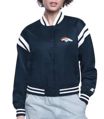 Denver Broncos Printed Logo Varsity Satin Jacket