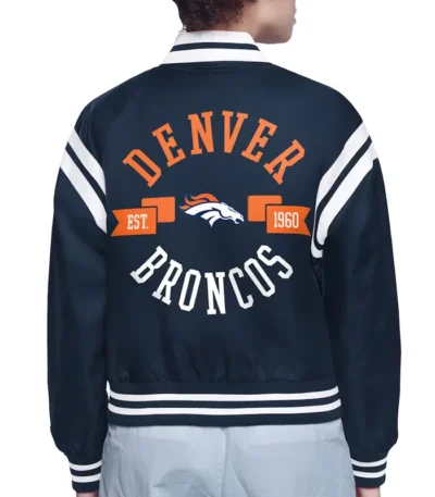 Denver Broncos Printed Logo Varsity Satin Jacket