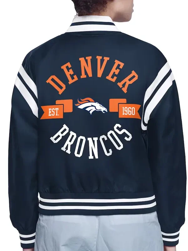 Denver Broncos Printed Logo Varsity Satin Jacket