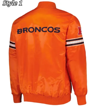 Denver Broncos Retro Bomber Orange Satin Jacket
