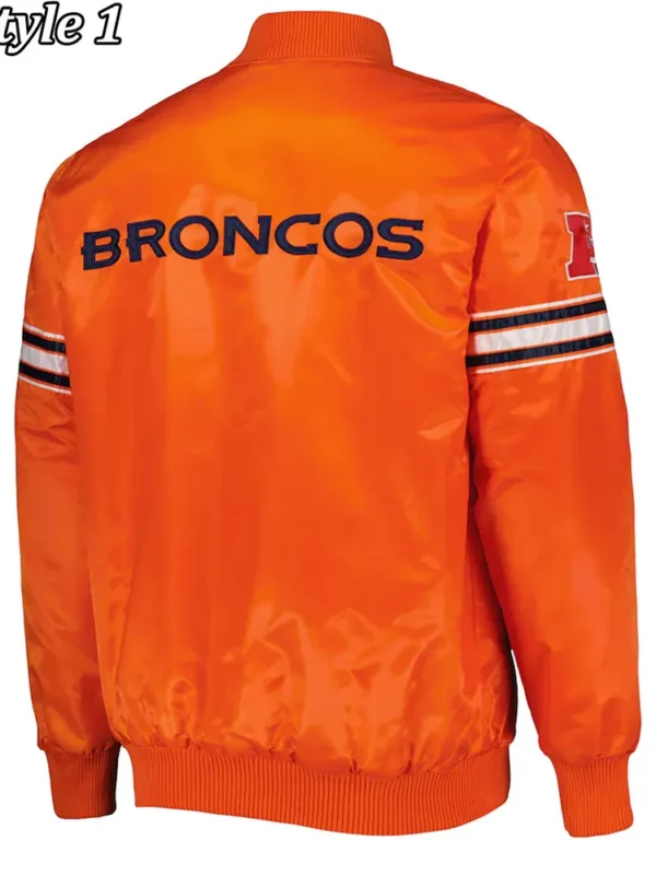 Denver Broncos Retro Bomber Orange Satin Jacket
