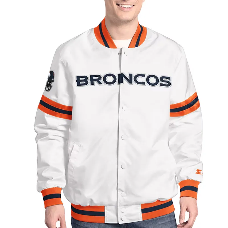 Denver Broncos Scout Varsity Satin Jacket Denver Broncos Scout Varsity Satin Jacket