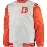 Denver Broncos Starter White and Orange Satin Jacket