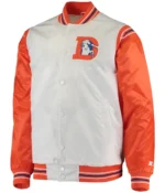 Denver Broncos Starter White and Orange Satin Jacket