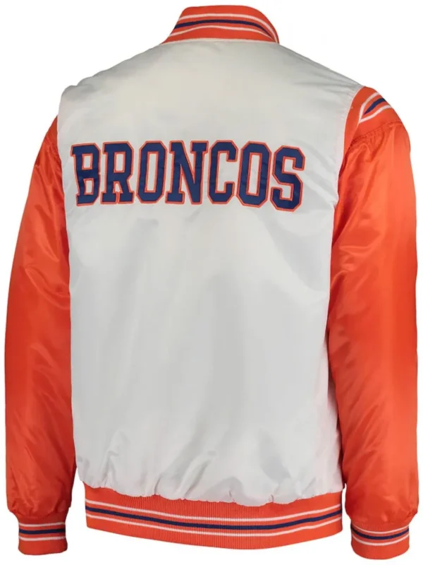 Denver Broncos Starter White and Orange Satin Jacket
