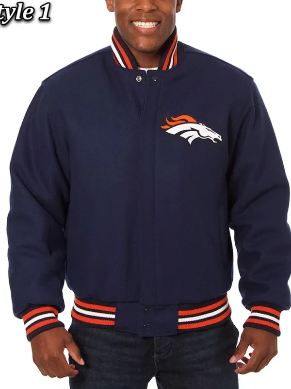Denver Broncos Wool Varsity Blue Jacket