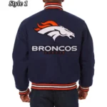 Denver Broncos Wool Varsity Blue Jacket