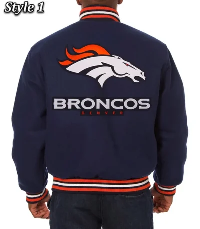 Denver Broncos Wool Varsity Blue Jacket