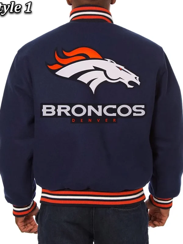 Denver Broncos Wool Varsity Blue Jacket