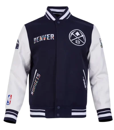 Denver Nuggets 2024/25 City Edition Chenille Navy Varsity Jacket