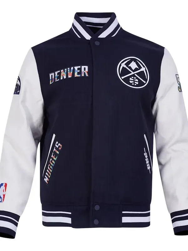 Denver Nuggets 2024/25 City Edition Chenille Navy Varsity Jacket
