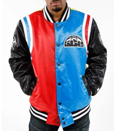 Denver Nuggets Color Block Satin Jacket