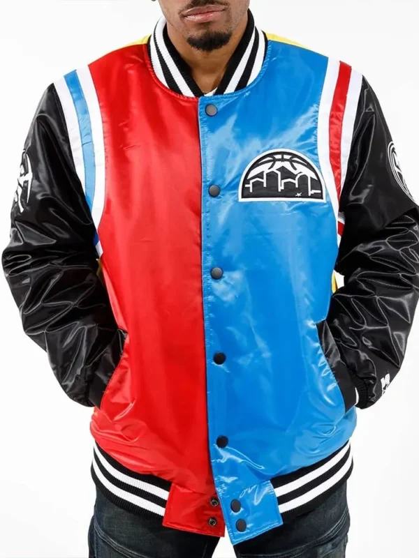 Denver Nuggets Color Block Satin Jacket