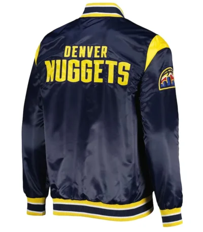 Denver Nuggets Force Play Navy Varsity Satin Jacket