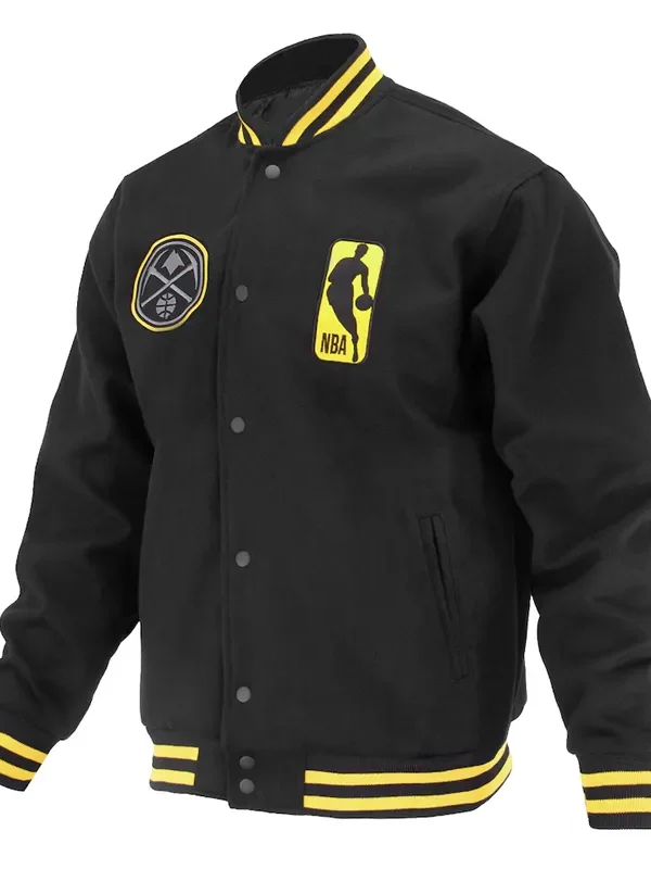 Denver Nuggets Logoman Shadow Black Varsity Jacket