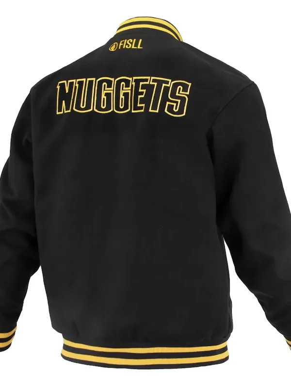 Denver Nuggets Logoman Shadow Black Varsity Jacket