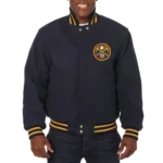 Denver Nuggets Navy Varsity Wool Jacket