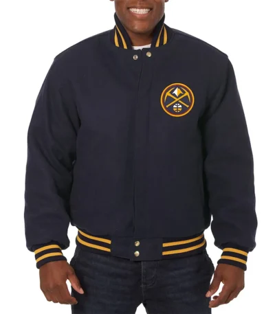 Denver Nuggets Navy Varsity Wool Jacket