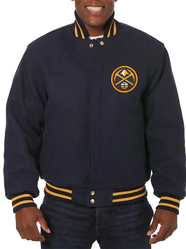Denver Nuggets Navy Varsity Wool Jacket