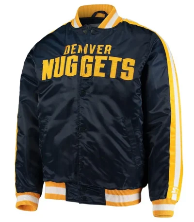 Denver Nuggets Offensive Navy Varsity Satin Jacket