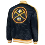 Denver Nuggets Offensive Navy Varsity Satin Jacket