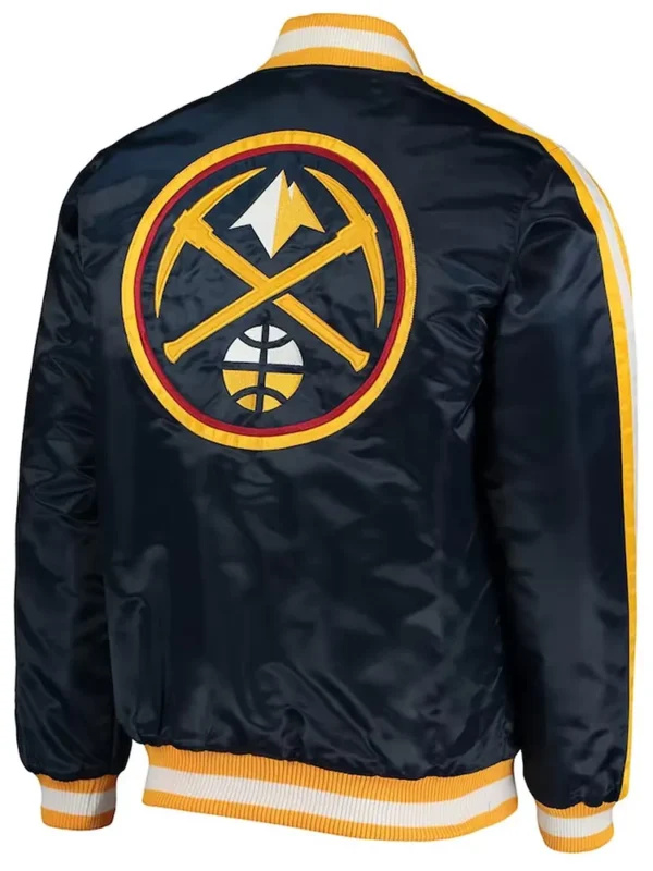 Denver Nuggets Offensive Navy Varsity Satin Jacket