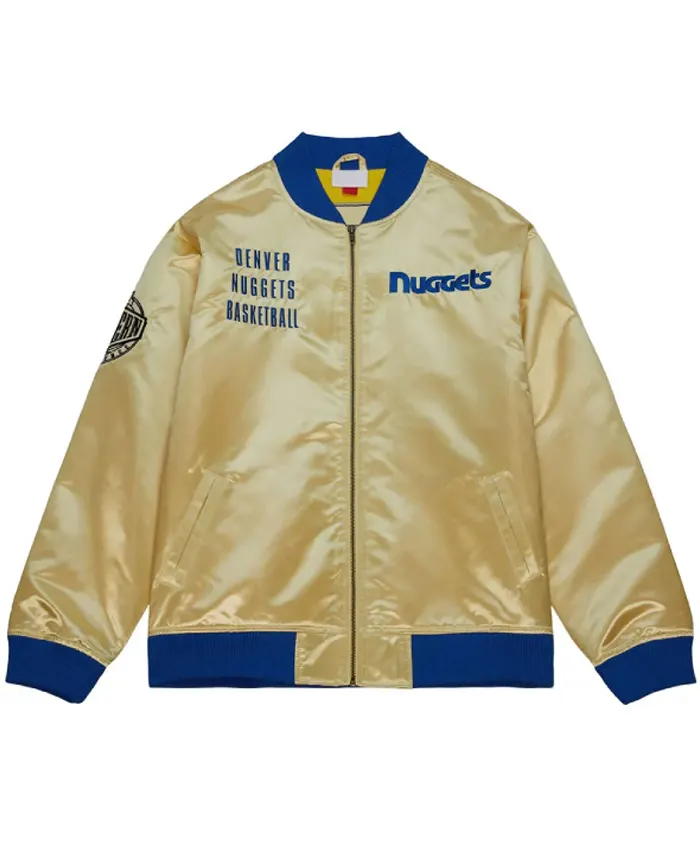 Denver Nuggets Team OG Gold Satin Jacket Denver Nuggets Team OG Gold Satin Jacket