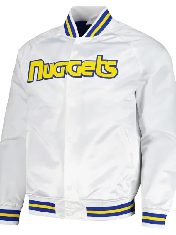 Denver Nuggets Throwback Wordmark White Jacket
