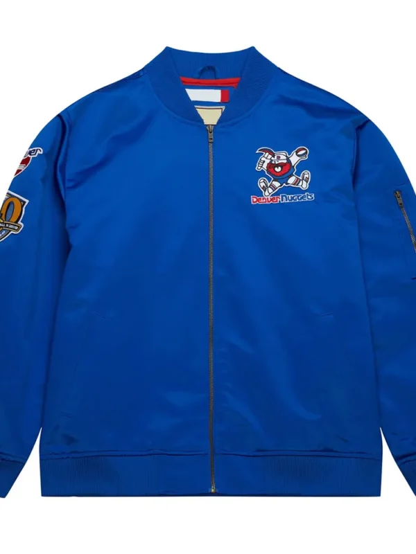Denver Nuggets Vintage Logo Royal Lightweight Satin Jacket