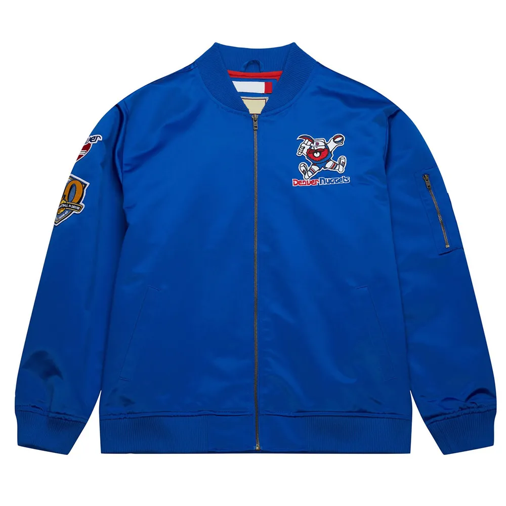 Denver Nuggets Vintage Logo Royal Lightweight Satin Jacket Denver Nuggets Vintage Logo Royal Lightweight Satin Jacket