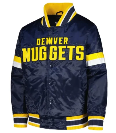 Denver Nuggets Youth Home Game Navy Satin Jacket