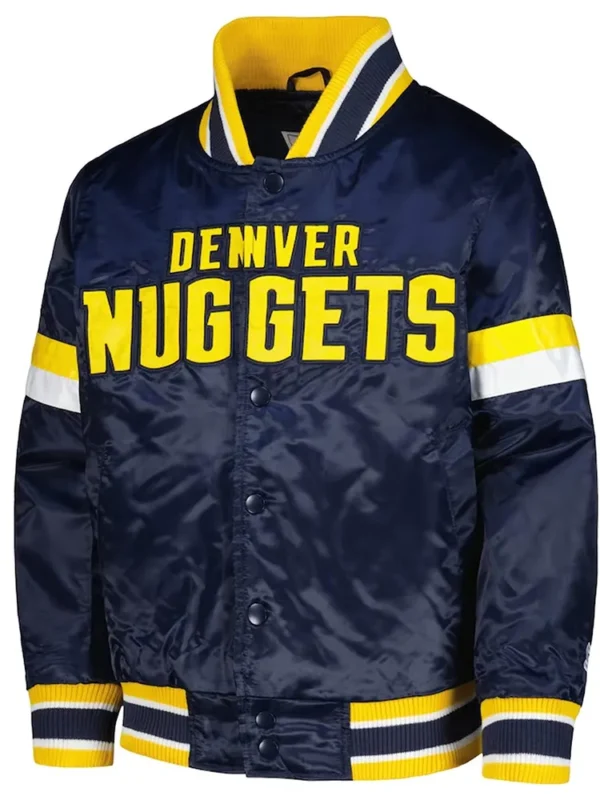 Denver Nuggets Youth Home Game Navy Satin Jacket