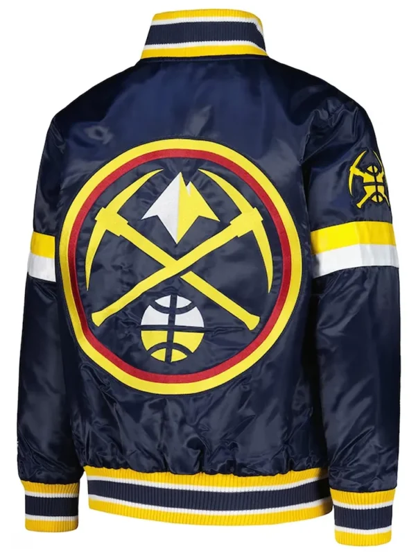 Denver Nuggets Youth Home Game Navy Satin Jacket