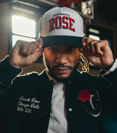 Derrick Rose Chicago Bulls Black Retirement Letterman Jacket