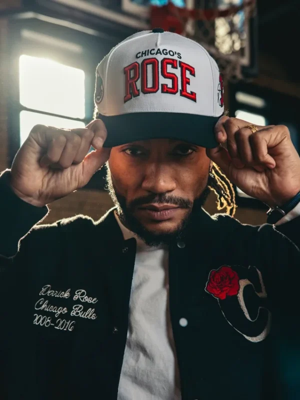 Derrick Rose Chicago Bulls Black Retirement Letterman Jacket