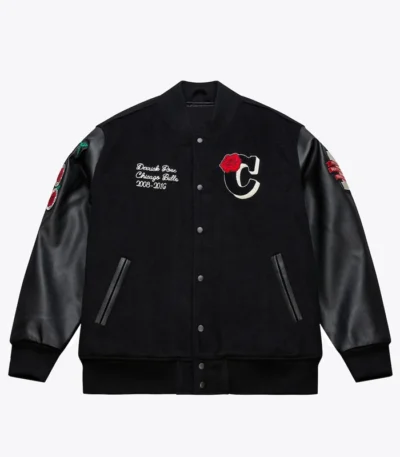 Derrick Rose Chicago Bulls Black Retirement Letterman Jacket