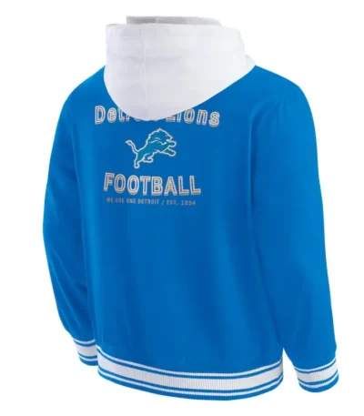 Detroit Lions Blue Cotton Hooded Jacket
