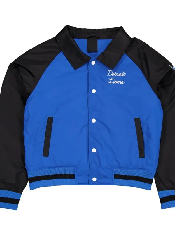 Detroit Lions Blue and Navy Throwback Jacket