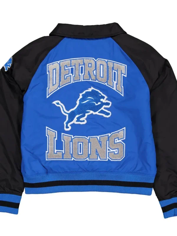 Detroit Lions Blue and Navy Throwback Jacket