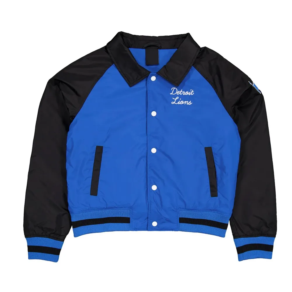 Detroit Lions Blue and Navy Throwback Jacket Detroit Lions Blue and Navy Throwback Jacket
