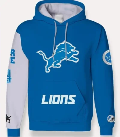Detroit Lions Blue and White Hoodie