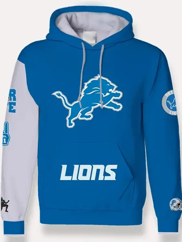 Detroit Lions Blue and White Hoodie