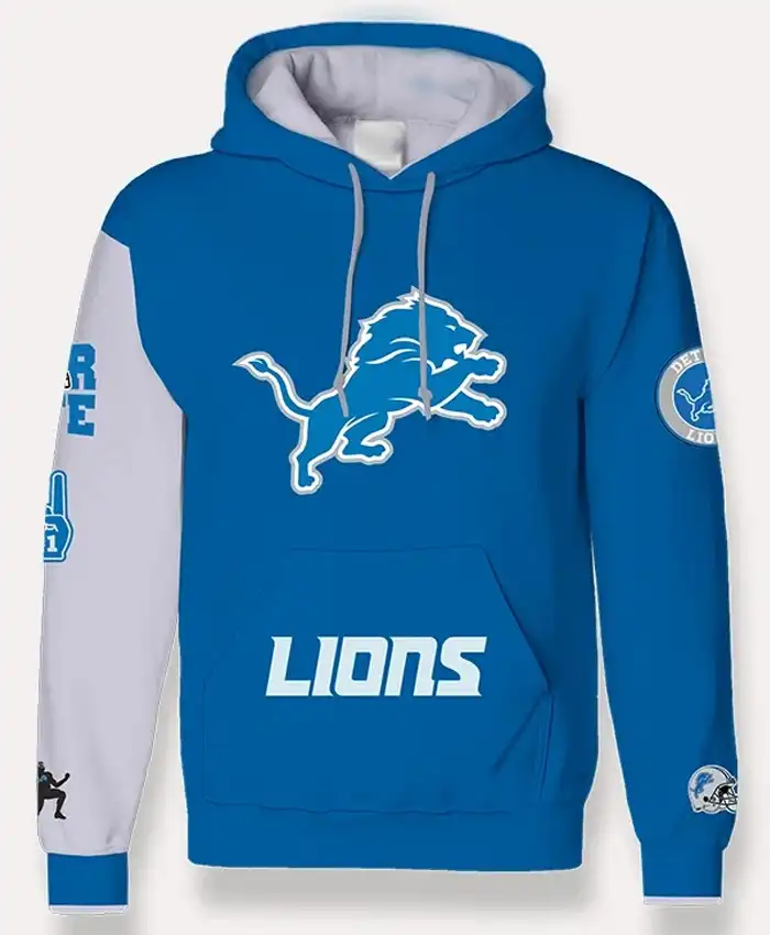 Detroit Lions Blue and White Hoodie Detroit Lions Blue and White Hoodie