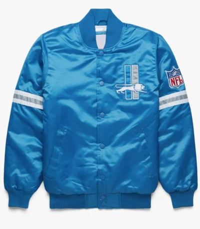 Detroit Lions Bomber Satin Light Blue Jacket