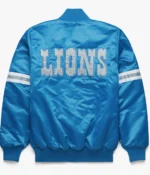 Detroit Lions Bomber Satin Light Blue Jacket