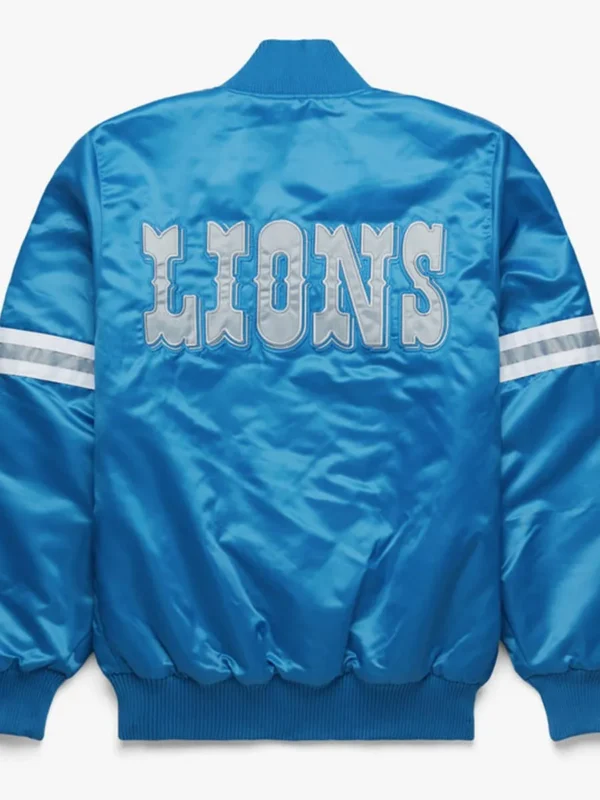 Detroit Lions Bomber Satin Light Blue Jacket