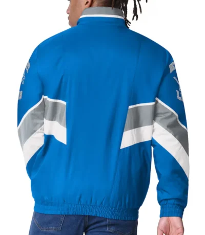 Detroit Lions Captain Royal Varsity Satin Jacket