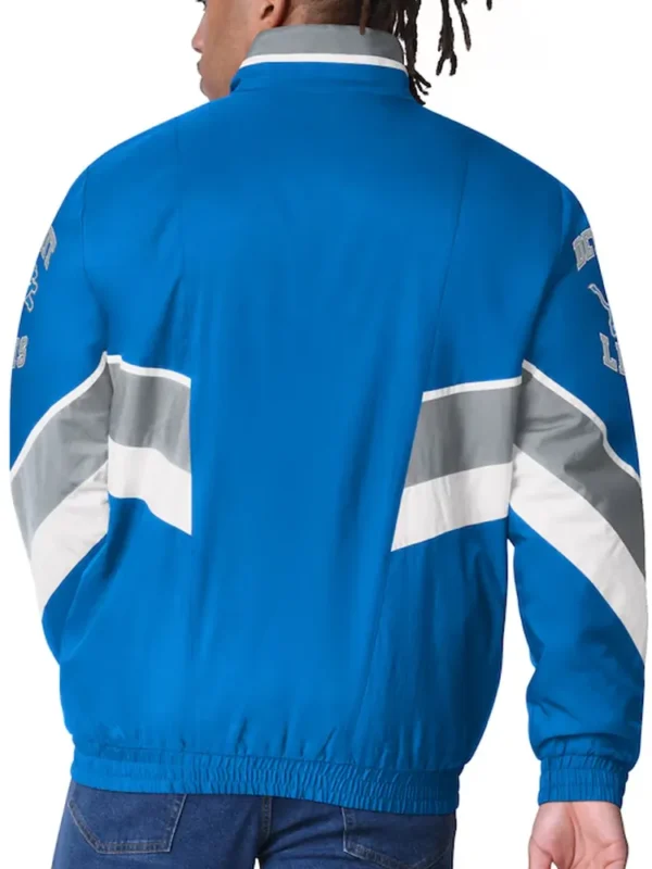 Detroit Lions Captain Royal Varsity Satin Jacket