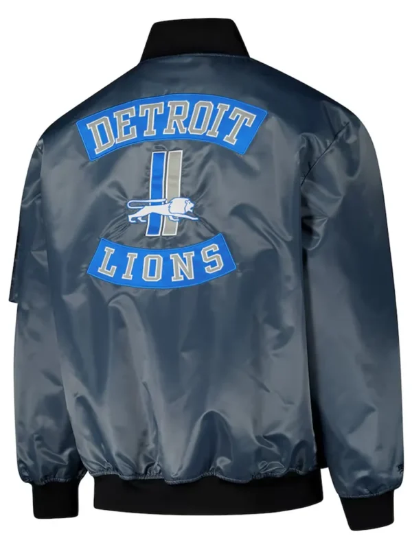 Detroit Lions Charcoal Bomber Full-Zip Jacket