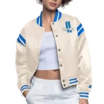 Detroit Lions Cream Full Count Satin Jacket